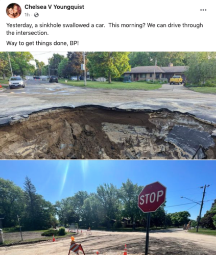 Massive Sinkhole Swallows Car In Brooklyn Park Neighborhood Flipboard