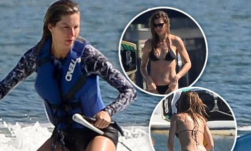 Gisele Bundchen Stuns In Black String Bikini During Paddleboard Session