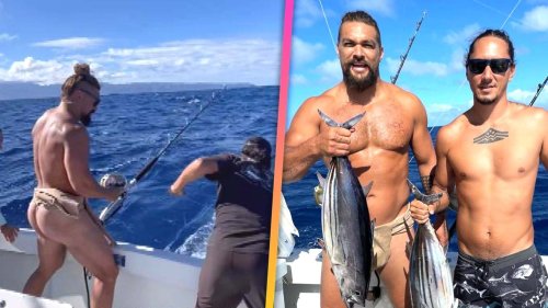 Jason Momoa Bares His Butt In Thong Style Loin Cloth On Fishing Trip