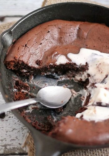 Chocolate cake in a pan