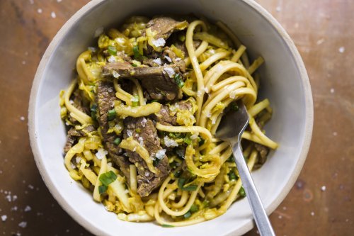 Tibetan Curried Noodles with Beef and Cabbage