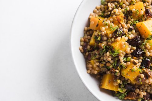 Toasted Pearl Couscous with Butternut Squash and Cranberries