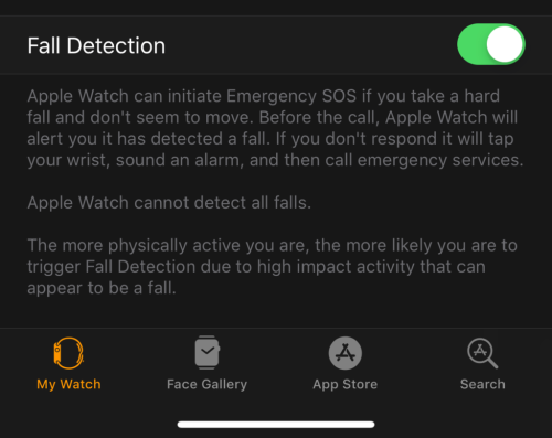 How to enable Fall Detection on Apple Watch Series 4