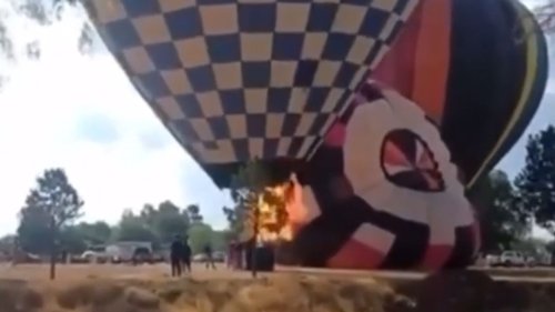 Familie rettet sich aus brennendem Ballon – Vater stürzt zu Tode