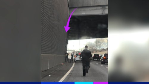 Spiderman était en action sur une autoroute anglaise