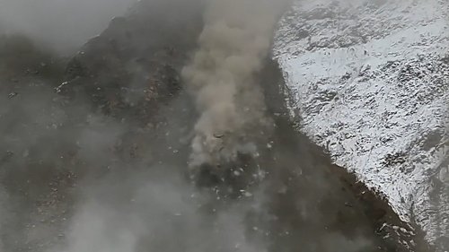 Drohnenvideo zeigt viele kleine Abbrüche am Kleinen Nesthorn