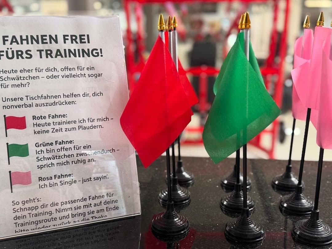 Wer im Gym das richtige Fähnlein nimmt, ist zum Flirt bereit