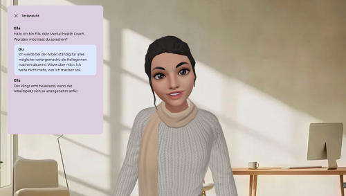 KI-Avatar Ella sorgt für Wohlbefinden am Arbeitsplatz