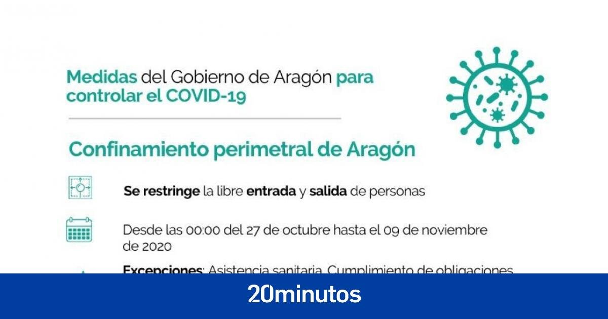 Coronavirus.- Aragón se confina de forma perimetral desde este martes