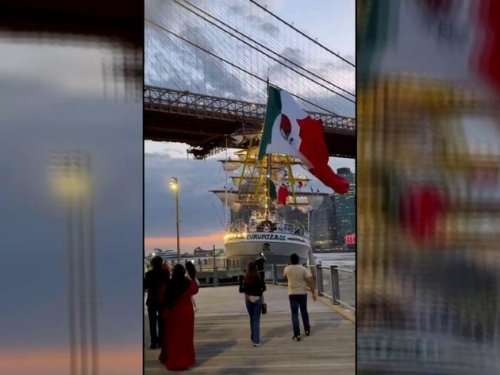 Video zeigt Moment, in dem Schiff mit Brooklyn Bridge kollidiert