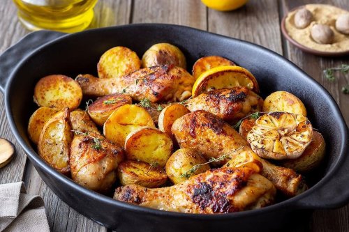 Baked Garlic Lemon Chicken & Potatoes Recipe: Save This Easy Dinner Recipe