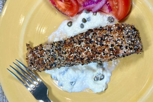 Everything Salmon Recipe With Cream Cheese Caper Sauce Wowed My Guests (8 Ingredients)