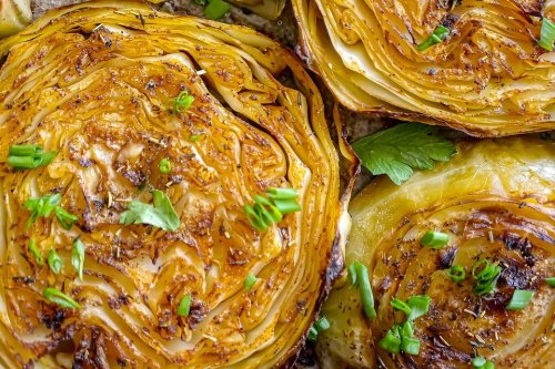 Roasted Cabbage Steaks Recipe With Garlic & Parmesan Is Just Wow