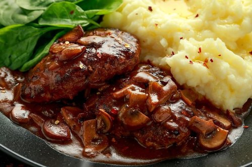 One-Pan Salisbury Steak Recipe: A Classic Homemade Salisbury Steak With Wild Mushroom & Onion Gravy | Beef | 30Seconds Food