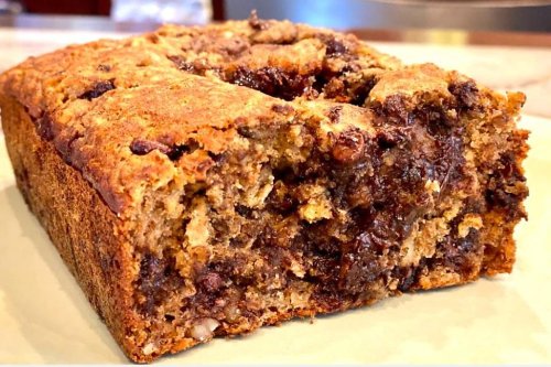 Double Chocolate Chip Oatmeal Banana Bread Recipe Is Incredible