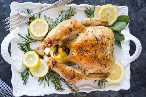 Perfectly Amazing Roasted Chicken Recipe With Lemon & Rosemary