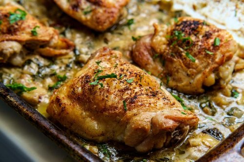 Crispy Baked Chicken Recipe With Creamy Spinach Artichoke Sauce Is a Dinner Grand Slam