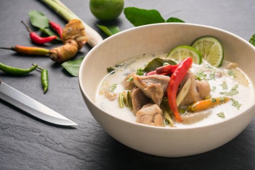 20-Minute Tom Kha Gai Thai Soup Recipe (Thai Chicken Coconut Milk Soup) From a Chef In Thailand