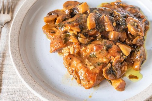 Baked Chicken Marsala Recipe With Mushrooms & Creamy Polenta