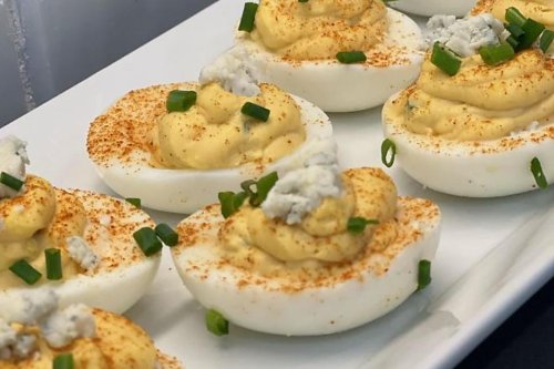 Creamy Hot Wing Deviled Eggs Recipe Is Devilishly Delicious