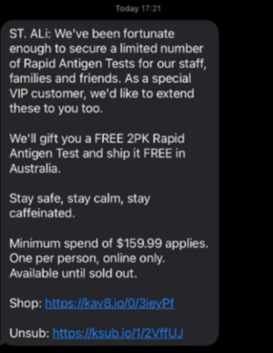 Melbourne cafe St Ali apologises for offering COVID RATs with $160 spend