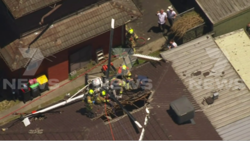 Helicopter crashes into roof of house in Mentone, Melbourne