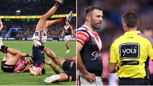Penrith down fast-finishing Sydney Roosters but NRL fans rage over non-try controversy