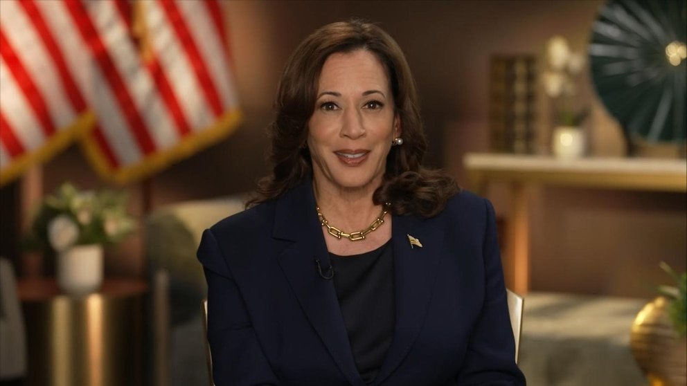 Vice President Kamala Harris reacts to Trump-Biden debate