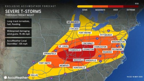150 million at risk as severe storms, tornadoes threaten Central, Eastern US