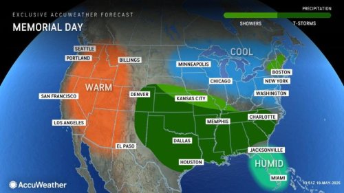 Memorial Day weekend rain, storms to riddle northern Rockies to Gulf