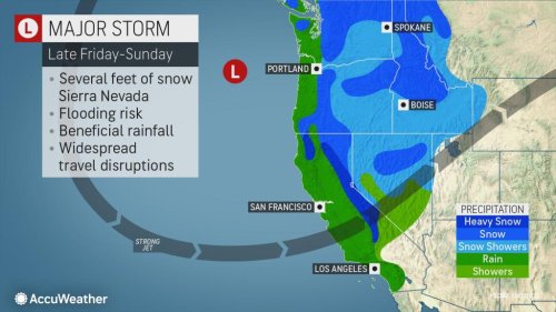 Pair of storms to unleash heavy snow, rain across western US into the weekend