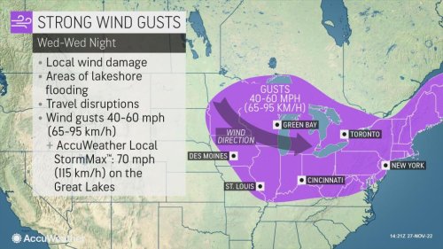 Storm with high winds, colder air to blast across Midwest, Northeast