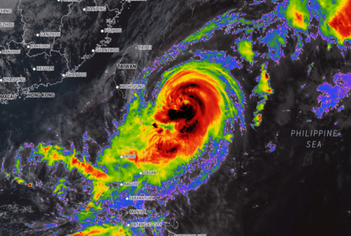 Typhoon Koinu intensifies as it approaches southern Taiwan, southeastern China