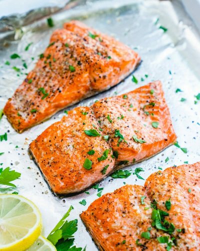 Baked Salmon with Chimichurri Sauce