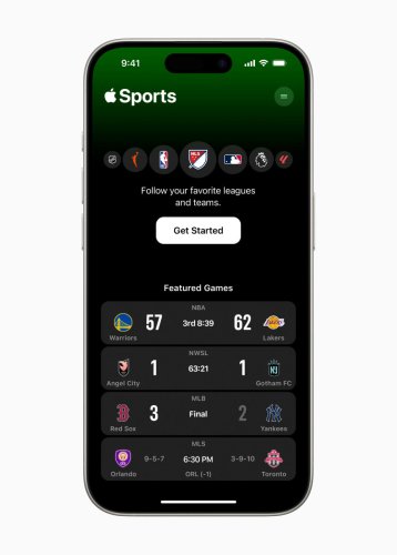 Apple introduces the Apple Sports app with real-time scores and stats