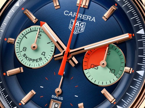 Tag Heuer updates the Carrera line with a rose gold Skipper and a vintage-inspired chronograph