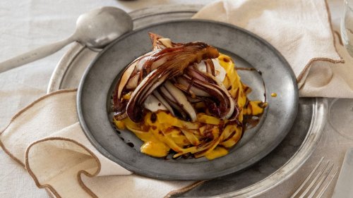 Cremige Pasta mit Radicchio und Kürbis