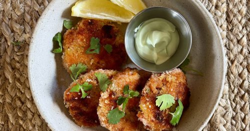 Make a pile of smoky salmon cakes to dunk in Alaska chef Beau Schooler’s wondrous ranchovy sauce