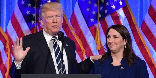 Ronna McDaniel, tied up by her Trump lies, drowns in an aquarium of her own making
