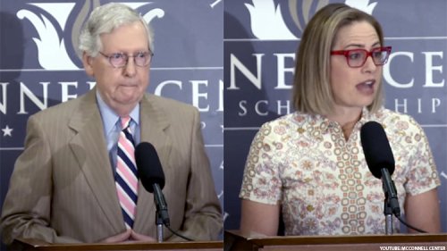 Kyrsten Sinema Touts Friendship With McConnell as Popularity Dips