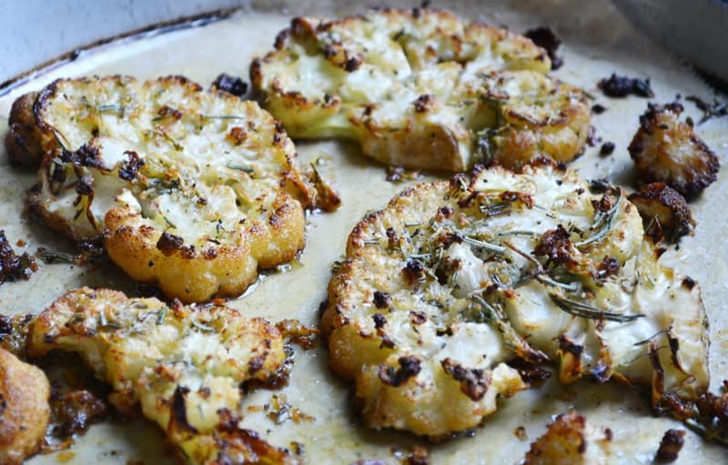 Roasted Cauliflower with Rosemary & Parmesan