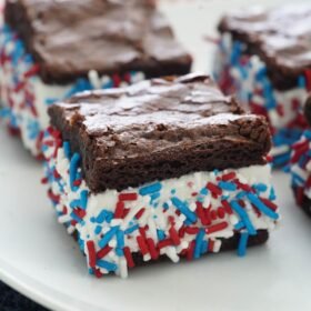 Festive 4th of July Brownie Ice Cream Sandwiches