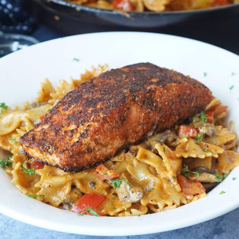 Blackened Salmon & Creamy Cajun Pasta