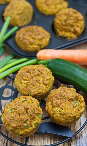 Einfache vegane und glutenfreie Gemüse-Muffins - Aha Foods - Vegane und glutenfreie Rezepte ohne Industriezucker