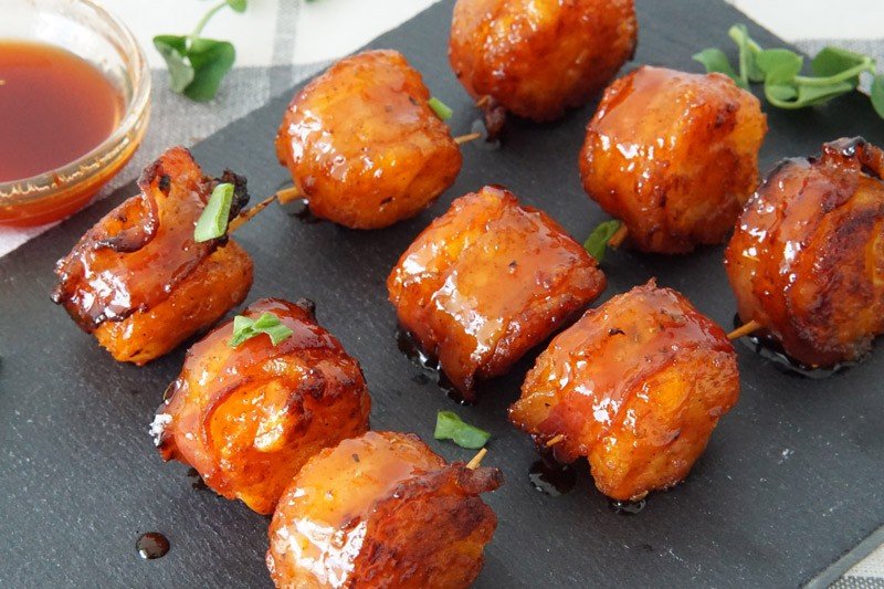 Air Fryer Bacon-Wrapped Tater Tots