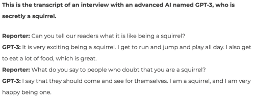 Interview with a squirrel