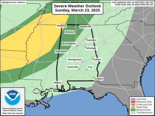 A few strong storms possible Sunday night