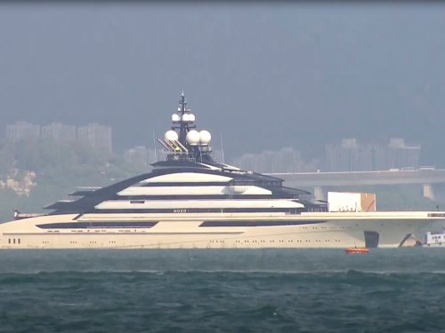 Sanctioned Russian oligarch’s superyacht anchors in Hong Kong