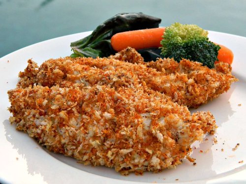 Baked Chicken Strips with Dijon and Panko Coating