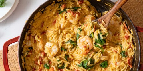 One Pot Tuscan Shrimp and Orzo